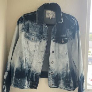 Oversized jean jacket tie dye